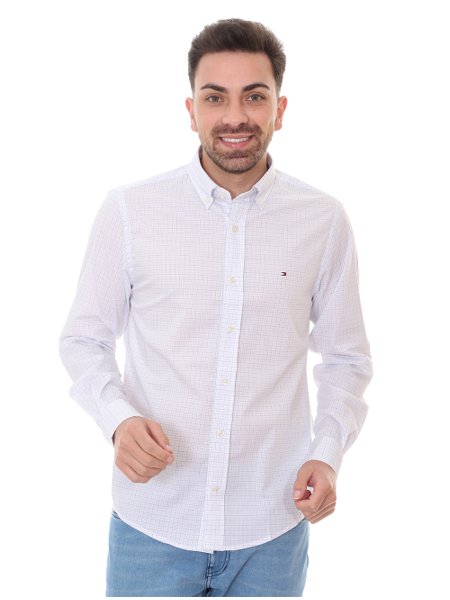 camisa social tommy hilfiger masculina branca