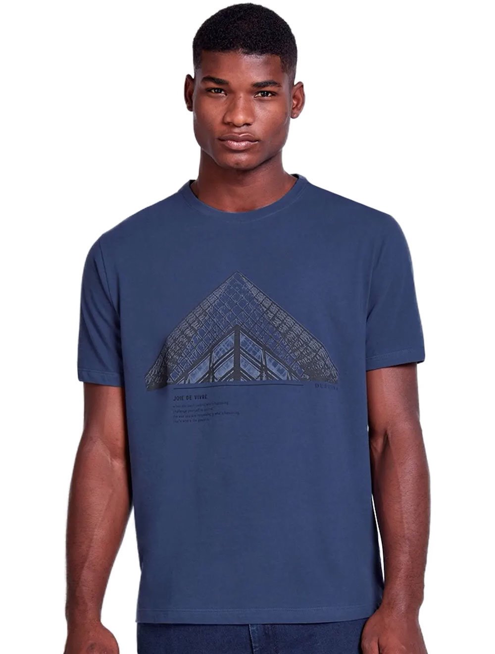 Camiseta Dudalina Masculina Regular Sport Joie de Vivre Azul Escuro