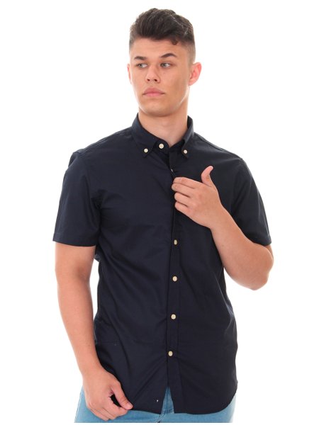 Camisa Ralph Lauren Masculina Custom Fit Light Logo Azul Marinho