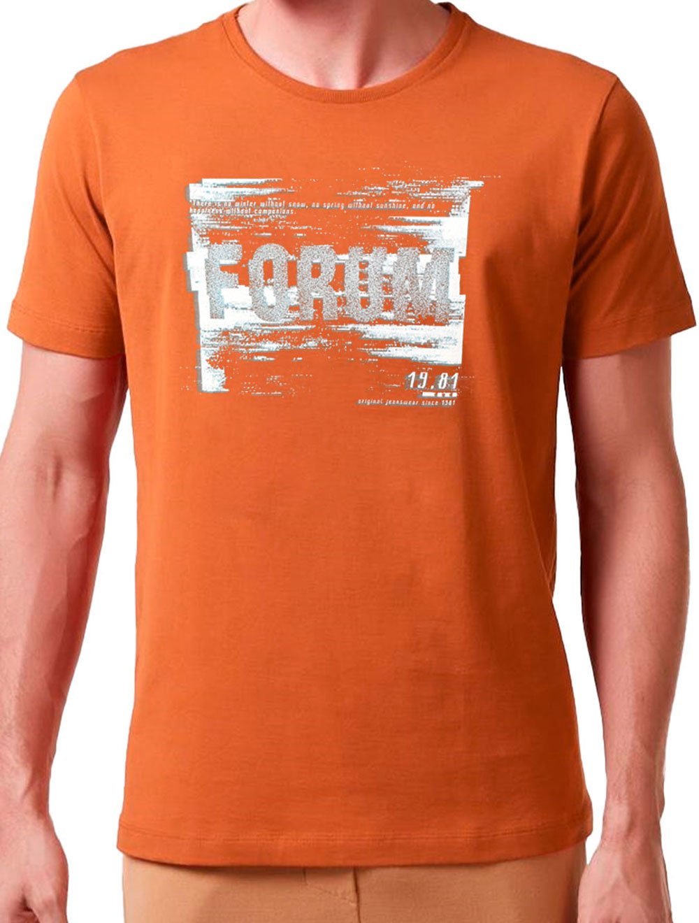 Camiseta Forum Masculina Logo Glitch Terracota