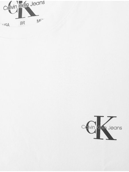 Camiseta Calvin Klein Jeans Masculina New Mono Logo Re Issue Branca
