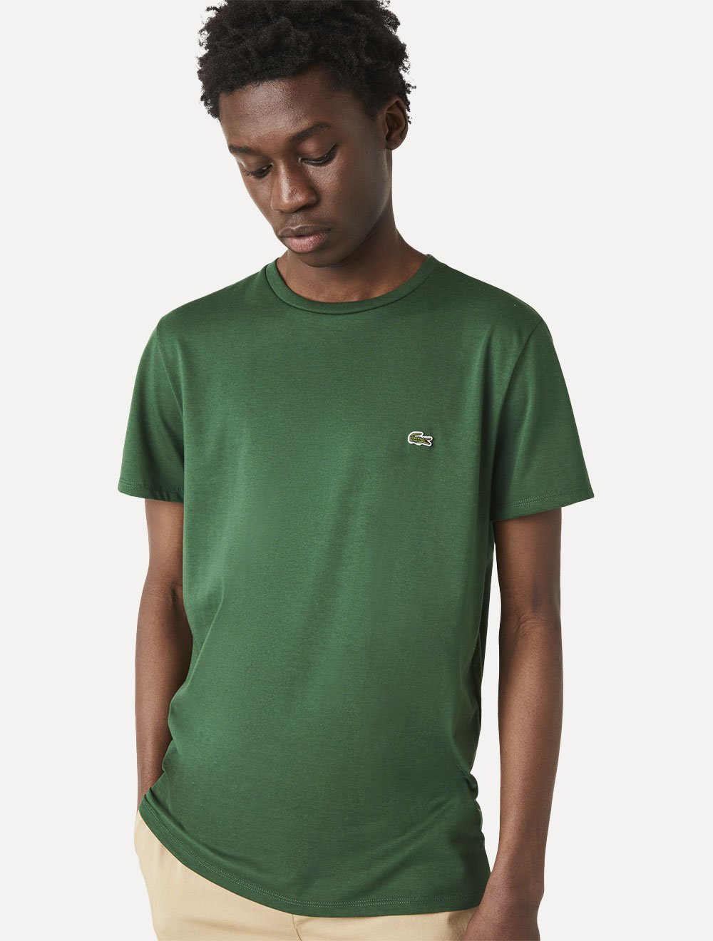 Camiseta Lacoste Masculina Jersey Pima Cotton Verde Escuro