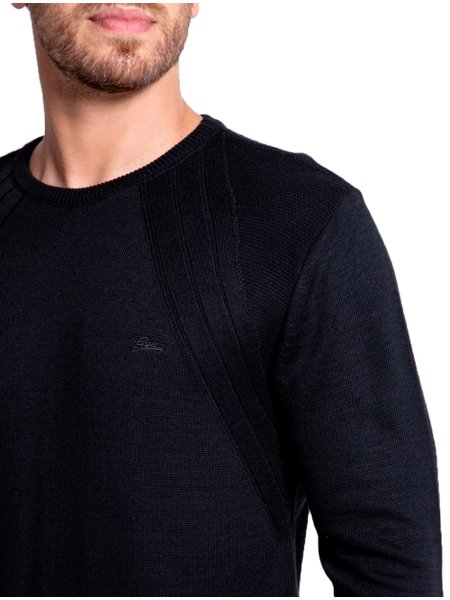 Suéter Guess Masculino Tricot Pullover Shoulder Preto