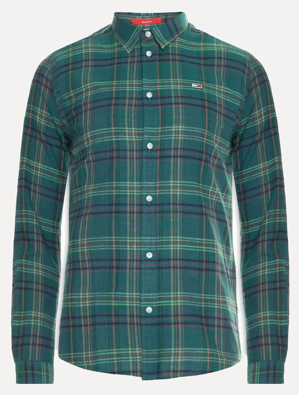 Camisa Tommy Jeans Masculina Xadrez Scottish Verde Escuro