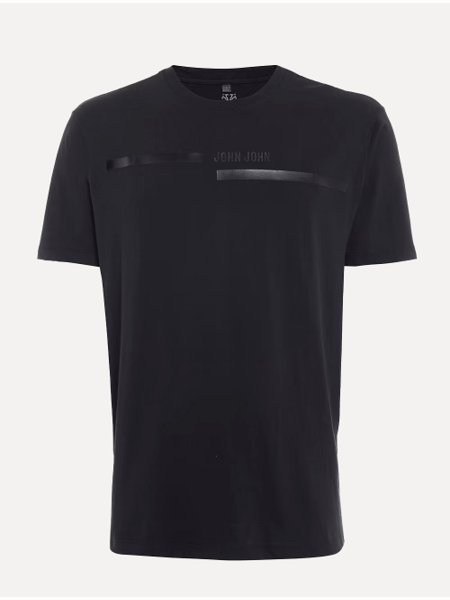 Camiseta John John Masculina Regular Transfer Line Preta