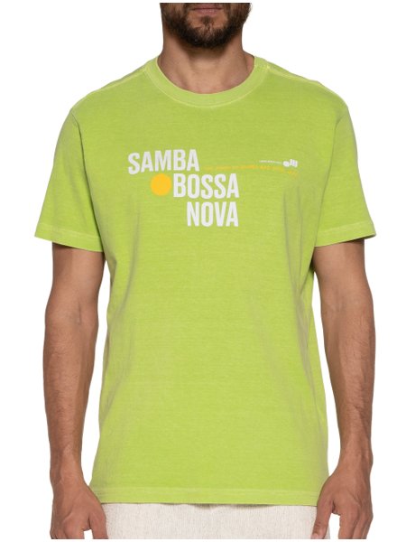 Camiseta Osklen Masculina Regular Stone Samba Bossa Verde Lima