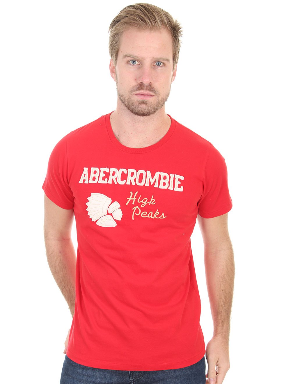 Camiseta Abercrombie Masculina Indian High Peaks Vermelha