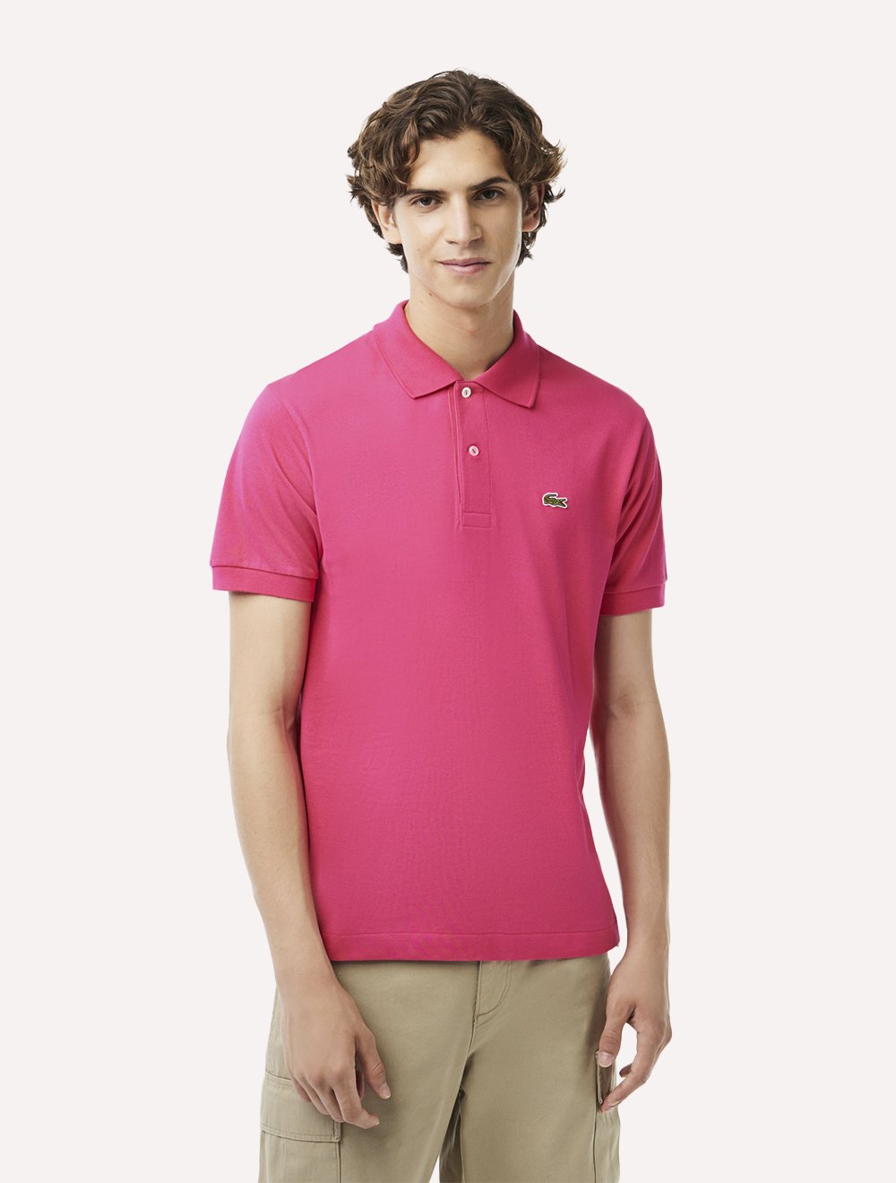 Polo Lacoste Masculina L.12.12 Rosa Pink