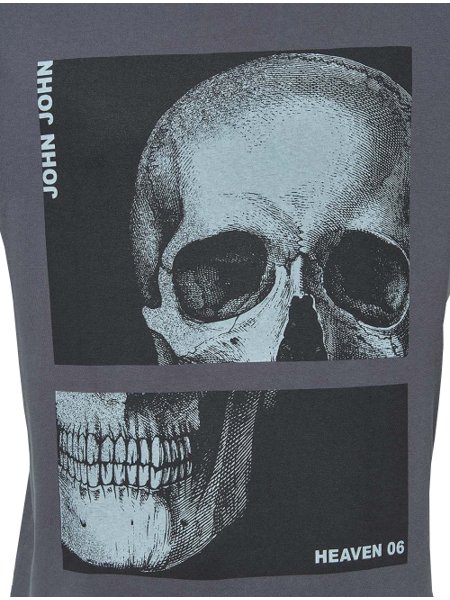 T-shirt Masculina Rlaxed Fit Skull Square - John John - Preto - Shop2gether