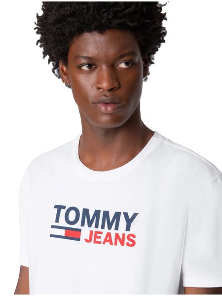 Camiseta Tommy Jeans Masculina Corp Logo Branca