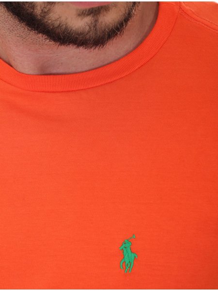 Camiseta Ralph Lauren Masculina Essential Green Icon Laranja