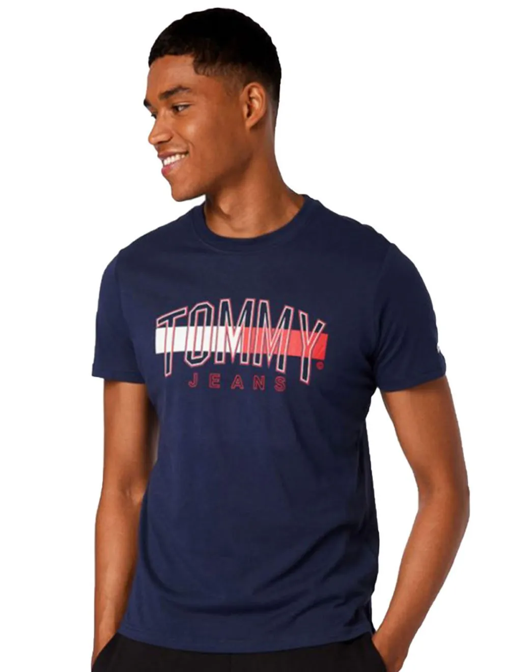 Camiseta Tommy Jeans Masculina Arc Flag Azul Marinho