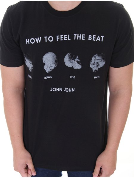 Camiseta John John Masculina Regular How To Feel The Beat Preta