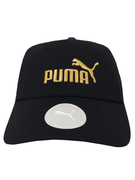 Boné Puma Logo Essentials Gold Preto