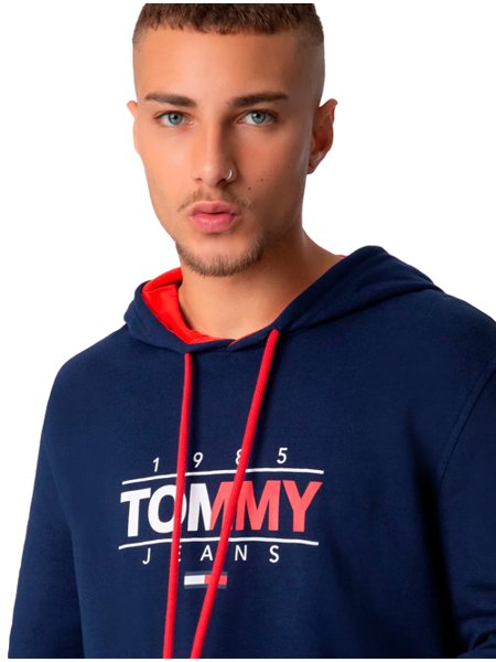 Sweatshirt Mulher Essential Logo Tommy Jeans Azul Marinho