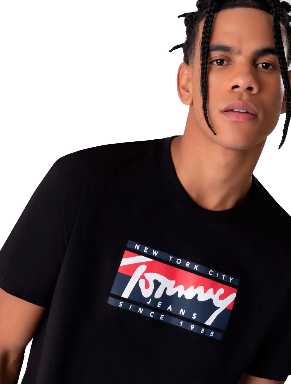 Camiseta Tommy Jeans Masculina Essential Script Tee Preta