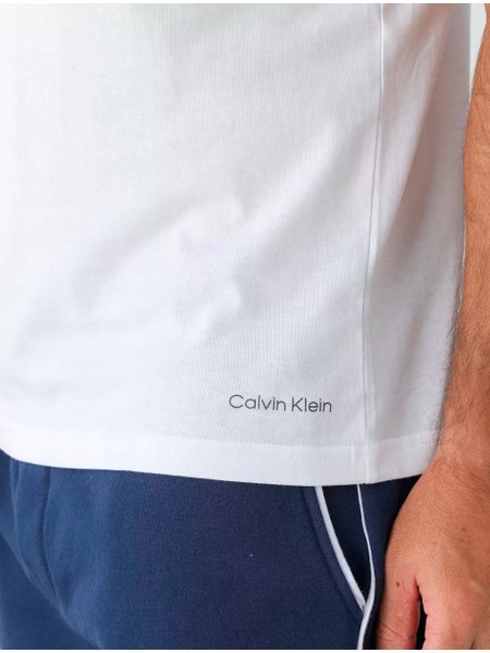 Camisetas Calvin Klein Underwear Masculinas V-Neck Brancas Pack 2UN