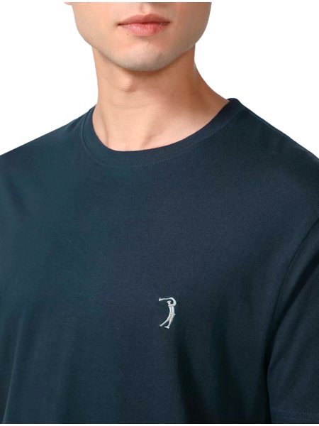 Camiseta Aleatory Masculina Grey Icon Azul Marinho Oxford