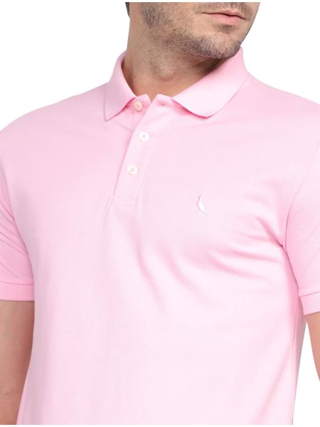 Polo de piquê de algodão rosa taupe