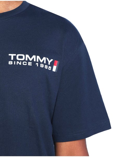 Camiseta Tommy Jeans Masculina Classic Athletic Chest Logo Azul Marinho