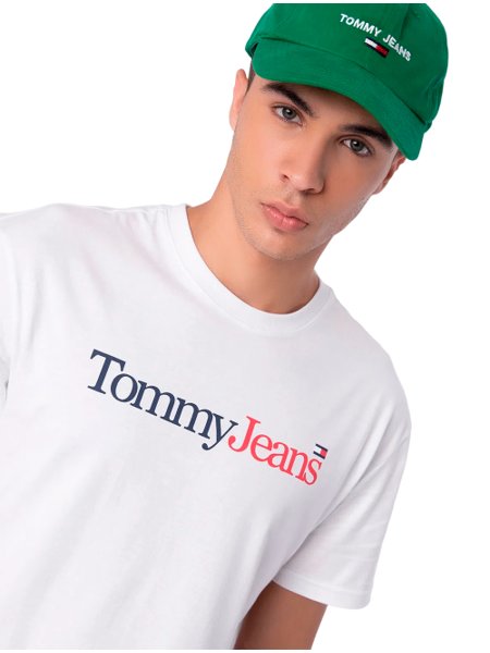 Camiseta Tommy Jeans Masculina Essential Multi Logo Branca