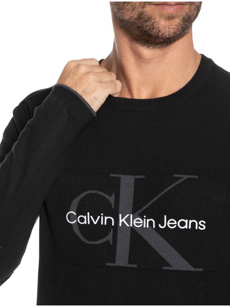 Suéter Calvin Klein Jeans Masculino Tricot Reissue Preto | Secret Outlet