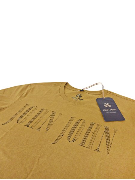 Camiseta John John Basic Masculina - Preto Fosco+Amarelo