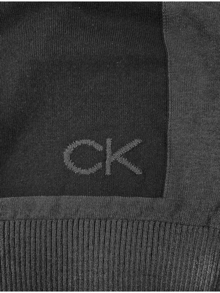 Suéter Calvin Klein Jeans Masculino Tricot CKS Square Preto Chumbo
