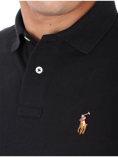 Polo Ralph Lauren Masculina Custom Fit Coloured Logo Preta