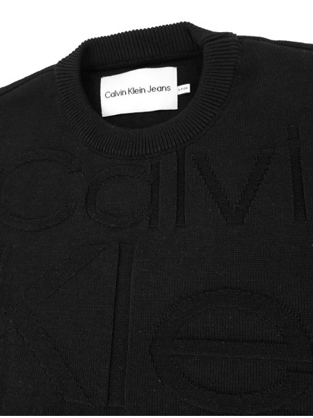 Suéter Calvin Klein Jeans Masculino Tricot CKJ Jacquard Logos Preto