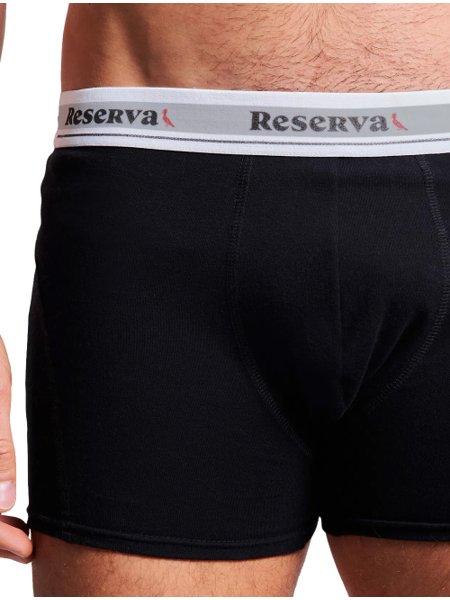 Cueca Reserva Masculina Boxer Basic Logo Preta Pack 2UN