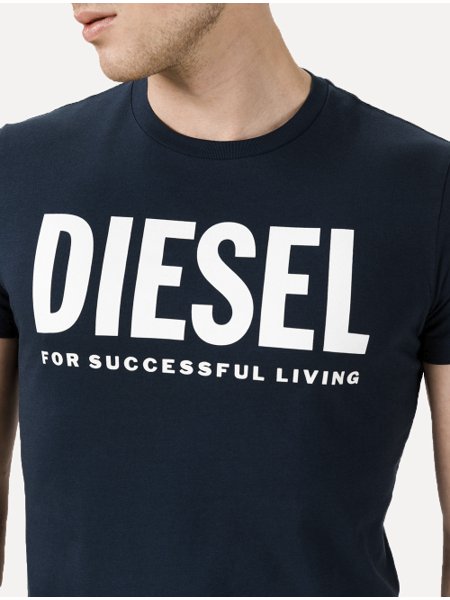 Camiseta Diesel Masculina T-Just Logo Azul Marinho
