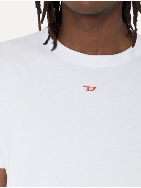 Camiseta Diesel Masculina T-Diegor-D Embroidered Centre Logo Branca