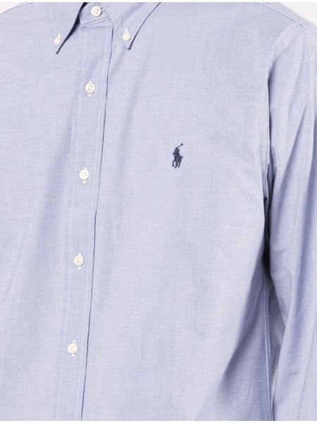 Camisa Ralph Lauren Masculina Custom Fit Classic Azul Claro