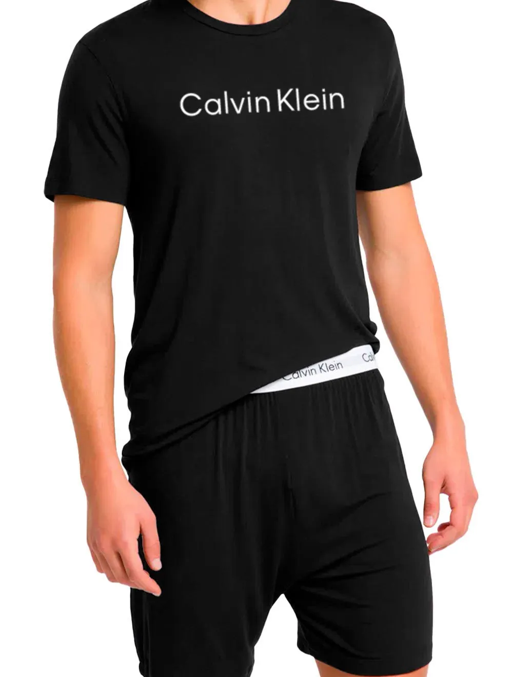 Pijama Calvin Klein Masculino Short Curto Viscolight Preto