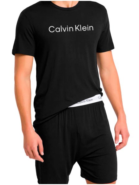 Pijama Calvin Klein Masculino Short Curto Viscolight Preto