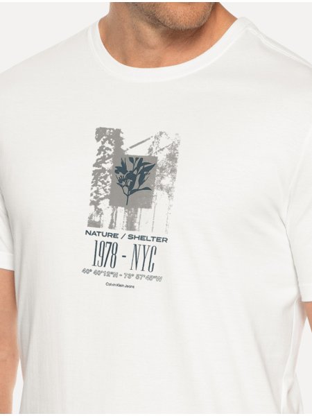Camiseta Calvin Klein Jeans Masculina Sustainable 1978 NYC Off-White
