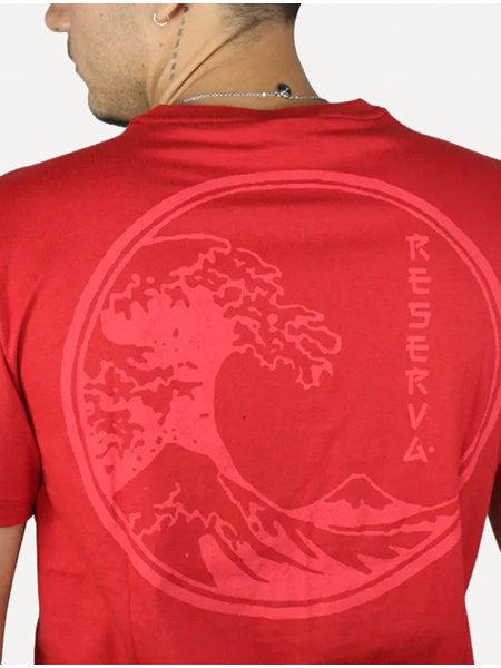Camiseta Reserva Masculina Estampada Selo Onda Vermelha