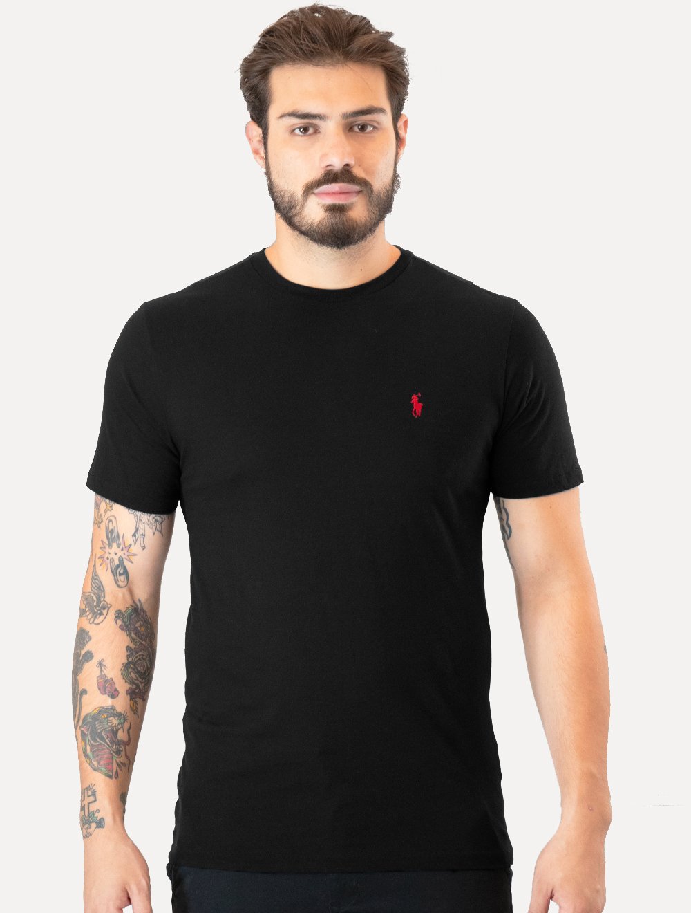 Camiseta Ralph Lauren | Custom Slim Fit Preta | Secret Outlet