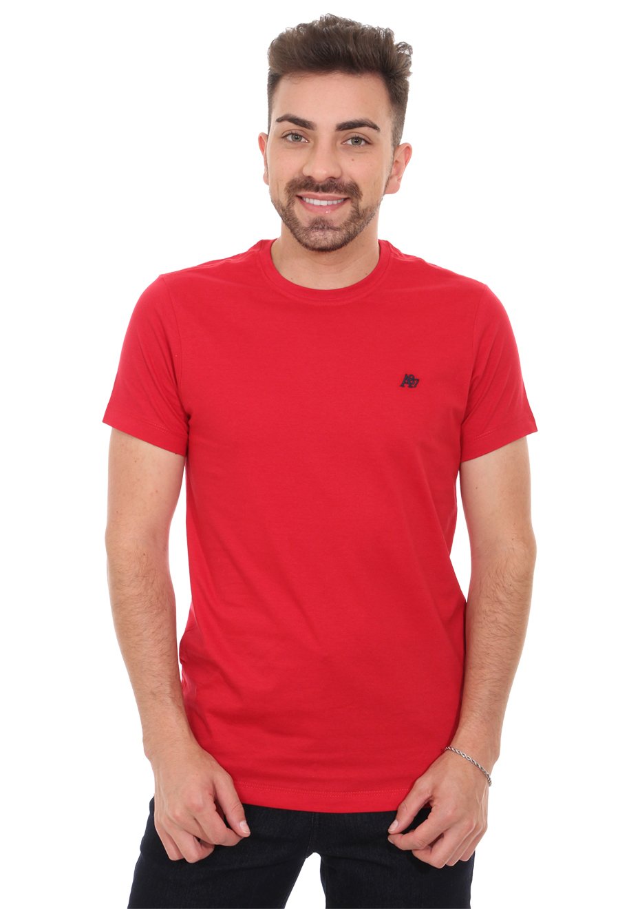 Camiseta Aeropostale Masculina Embroidered Logo A87 Vermelha