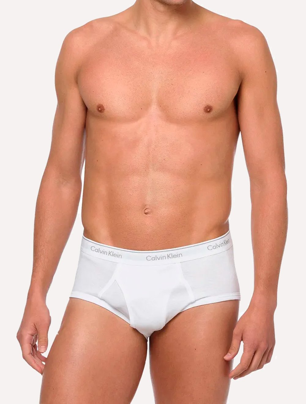Cuecas Calvin Klein Underwear Brief Cotton Rib Branca Pack 3UN