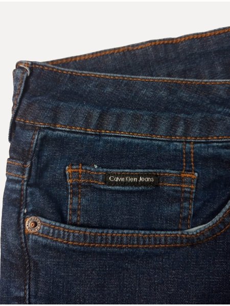 Calça Calvin Klein Jeans Masculina Skinny 5 Pockets N.Y 1978 Marinho