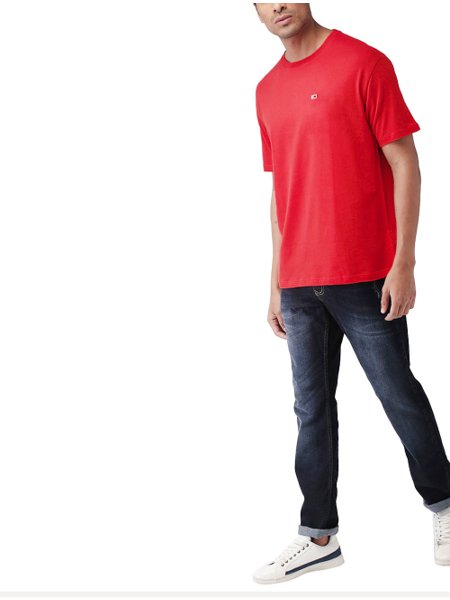 Camiseta Tommy Jeans Masculina Slim C-Neck Flag Vermelha