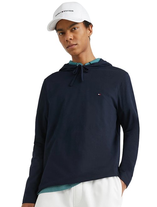 Camiseta Tommy Hilfiger Masculina Monotype Roundle Logo Azul Capri