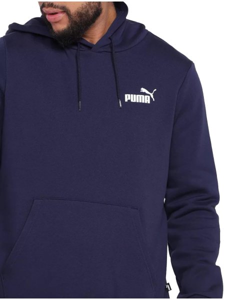 Moletom Puma Masculino Hoodie Essentials Small Logo Azul Marinho