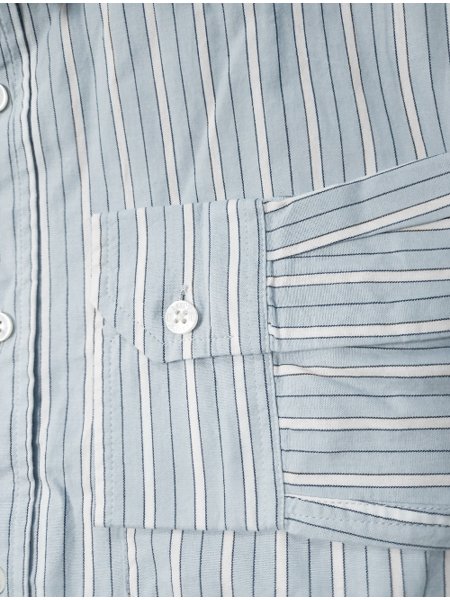 Camisa Levis Masculina Standart Sunset One Pocket Stripes White Azul Claro