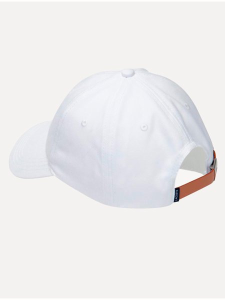 Boné Lacoste Casual Contrast Strep Logo Branco Secret Outlet