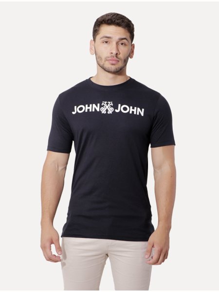 Camiseta John John Masculina JJ Logo Preta