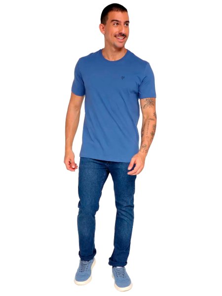 Camiseta Masculina Manga Curta Swimwear Masc Decote V - Calvin Klein Jeans  - Azul - Shop2gether