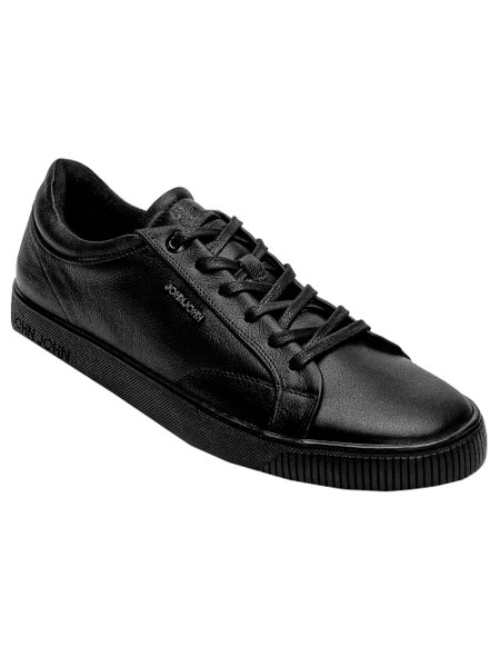 Tênis John John Masculino Bogota Leather Black Preto Secret Outlet